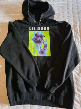 Lil Durk Official Merch Graphic Pullover Hoodie, Black, Size Large